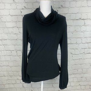 Isabel De Pedro Mr Cat Solid Black Mock Neck Aceta